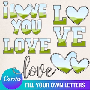 Faux Embroidery Canva Frame Template , Faux Stitch , Love, Canva Letters, Applique, Canva Template, Heart Canva Frame, Canva Letters 5CF