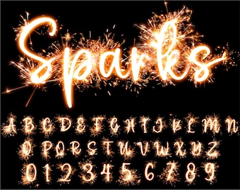 Sparks PNG Letters, Transparent Background, Fire Alphabet Clip Art, PNG, Sparks Letters, Fireworks Letters, Burn Letters, Sparks 34T