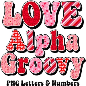 Alfabeto Groovy del día de San Valentín PNG, letras de San Valentín, garabato de San Valentín, letras rojas, carta de amor, San Valentín, paquete, Alpha Groovy 5AG