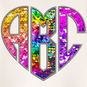 Monograma de Dia dos Namorados PNG, Bordado Imitação de Lantejoulas, Monograma com Ponto Imitação, Monograma com Lantejoulas Imitação, Alfabeto, Amor, Monograma em Formato de Coração 1EH