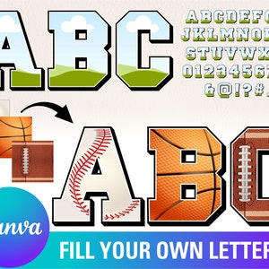 Plantilla de marco de Canva de letras, Llene sus propias letras, Letras de garabato, Marco de Canva, Plantilla de Canva, Letras Canva, Deportes, Letras de Canva 3CL