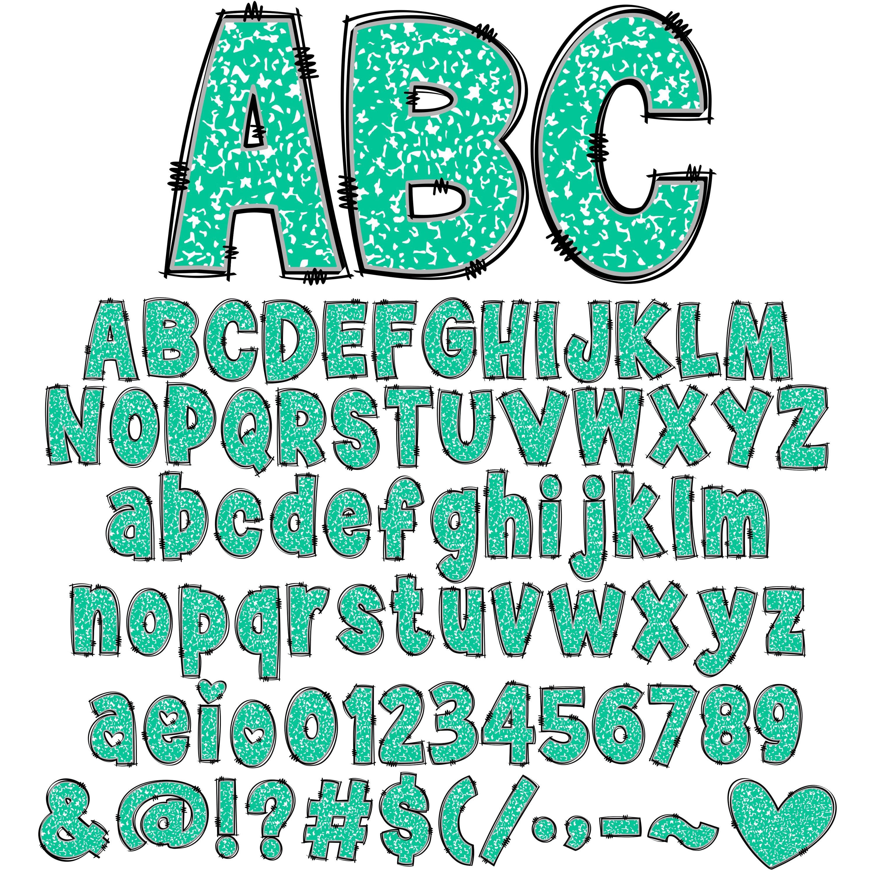 School Letters & Numbers PNG, Alpha Doodle, Doodle Letters, Composition ...