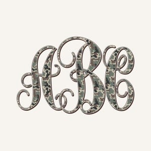 Kamouflagemonogram PNG, Sammankopplande, Manus, Coquette Preppy, Kamouflagedesign 1ASM