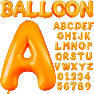 Letras PNG de globos naranjas, fondo transparente, clip art del alfabeto de globos, PNG, letras de globos naranjas, letras de globos de fiesta 1BA