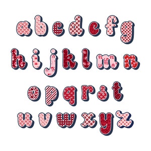 Retro Valentine's Day Letters PNG Love Alphabet Clip Art - Etsy