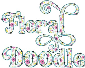 Spring Floral Alphabet PNG, Doodle Alpha, Doodle Flowers, Doodle Letters, Spring Letters, Spring, Alpha Pack, Doodle, Alphabet 67G