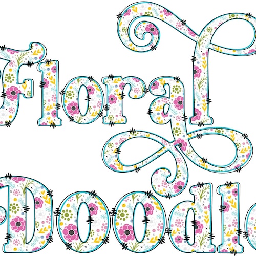 BUNDLE Spring Floral Alphabet PNG Doodle Alpha Doodle - Etsy