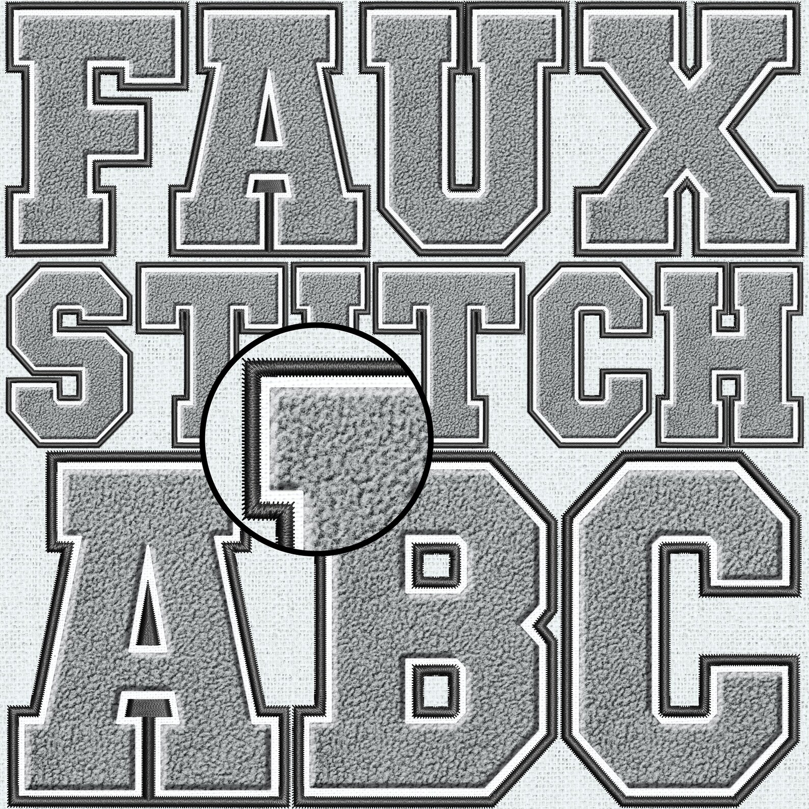 Faux Embroidery Chenille Letters BUNDLE, Faux Chenille Patch, Faux ...