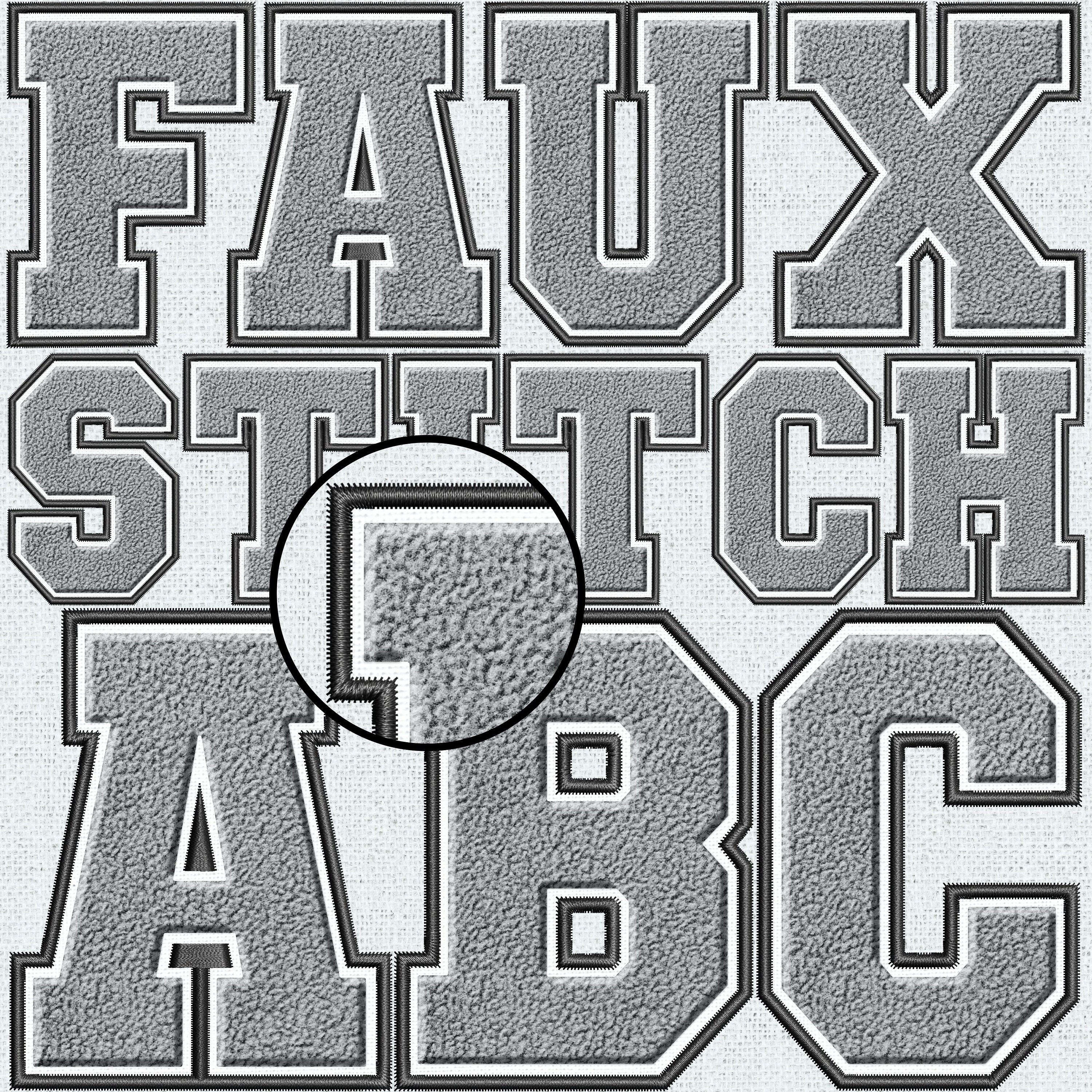 Faux Embroidery Chenille Letters BUNDLE, Faux Chenille Patch, Faux ...