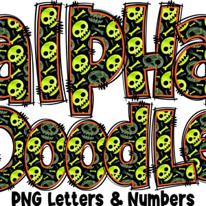 Halloween-alfabet PNG, Halloween, Halloween-dag, alfakrabbel, png-letters, halloweendoodle, sublimatie, spookletters, alfapakket 17AP