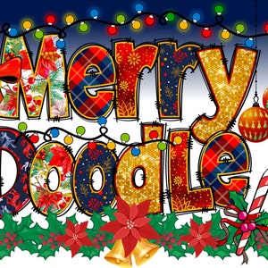 Christmas Alphabet PNG, Holiday, Christmas Letters, Christmas Doodle, PNG Letters, Christmas Doodle, Glitter, Clipart Alpha Pack 50AP