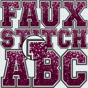 Namaakborduurwerk bordeauxrode pailletten, patch neppailletten, neppailletten, Alpha Doodle, College, gestikte alfa-png, nepsteek, 5FS