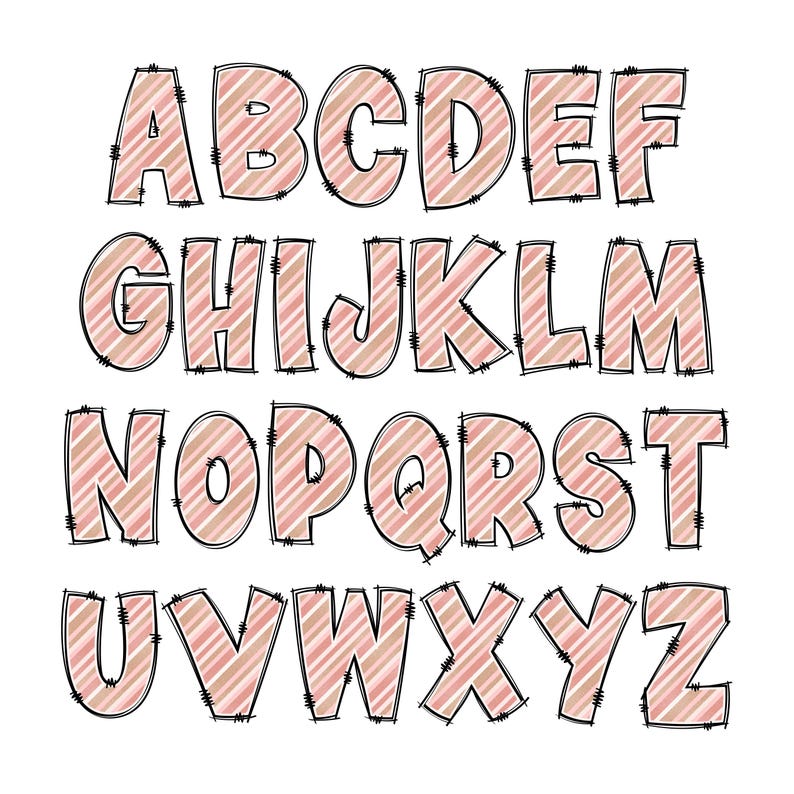 Stripes Alpha Pattern Stripes Alphabet PNG, Doodle Alpha, Doodle Flowers, Doodle Letters PNG ...