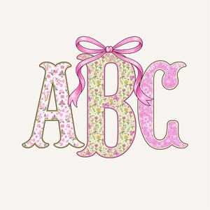 Spring Fishtail Monogram PNG, Coquette Preppy, Flower, Summer, Floral Design 3FT