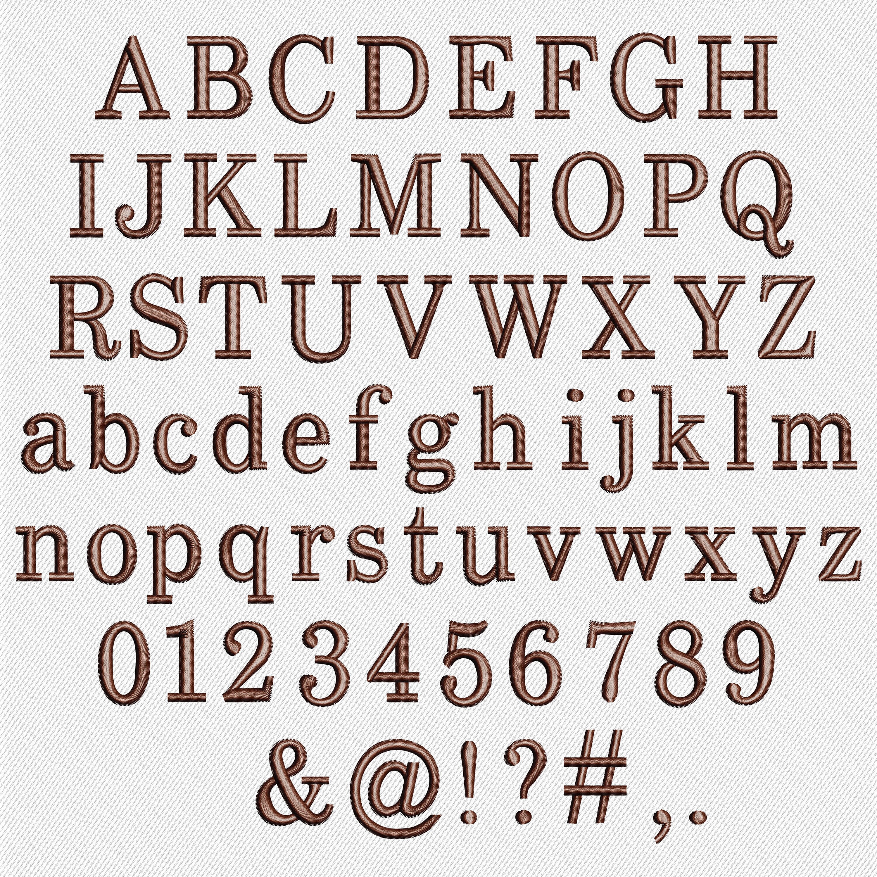 Faux Embroidery Brown Stitch, Alphabet PNG, Faux Stitch Letters, Alpha ...