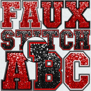 Faux-borduurwerk pailletten BUNDEL, patch nep-pailletten, nep-pailletten, alfa-doodle, college, gestikte alfa-png, nepsteek, 9FS