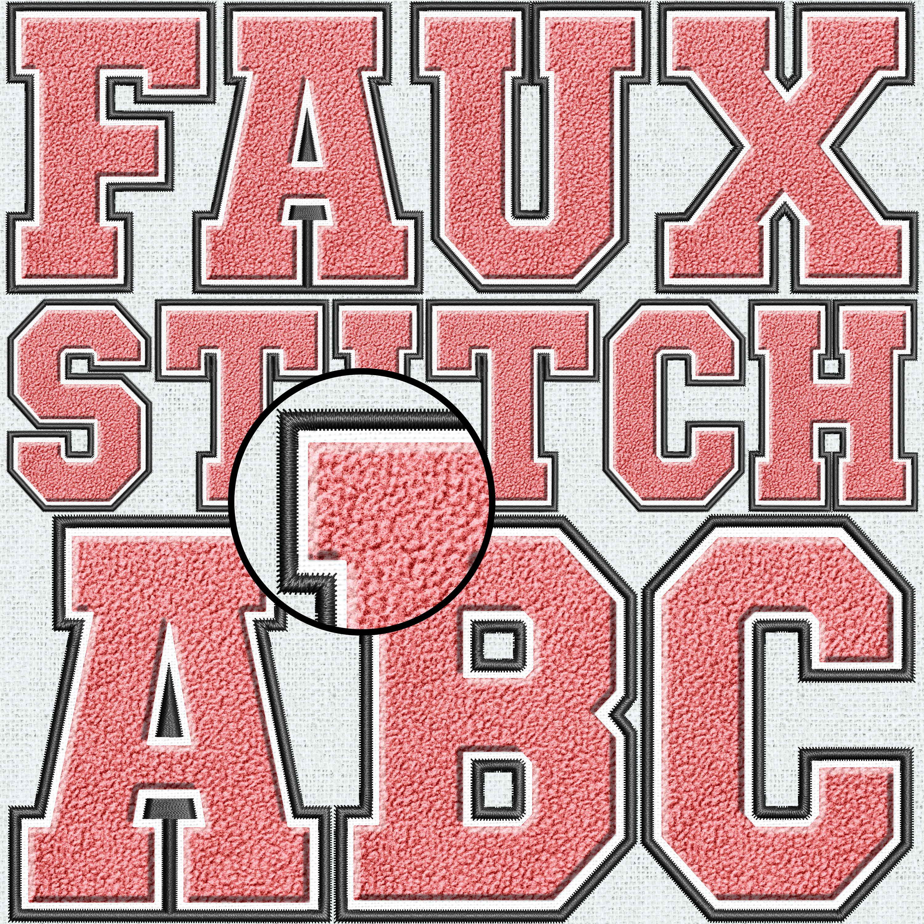 Faux Embroidery Chenille Letters BUNDLE, Faux Chenille Patch, Faux ...
