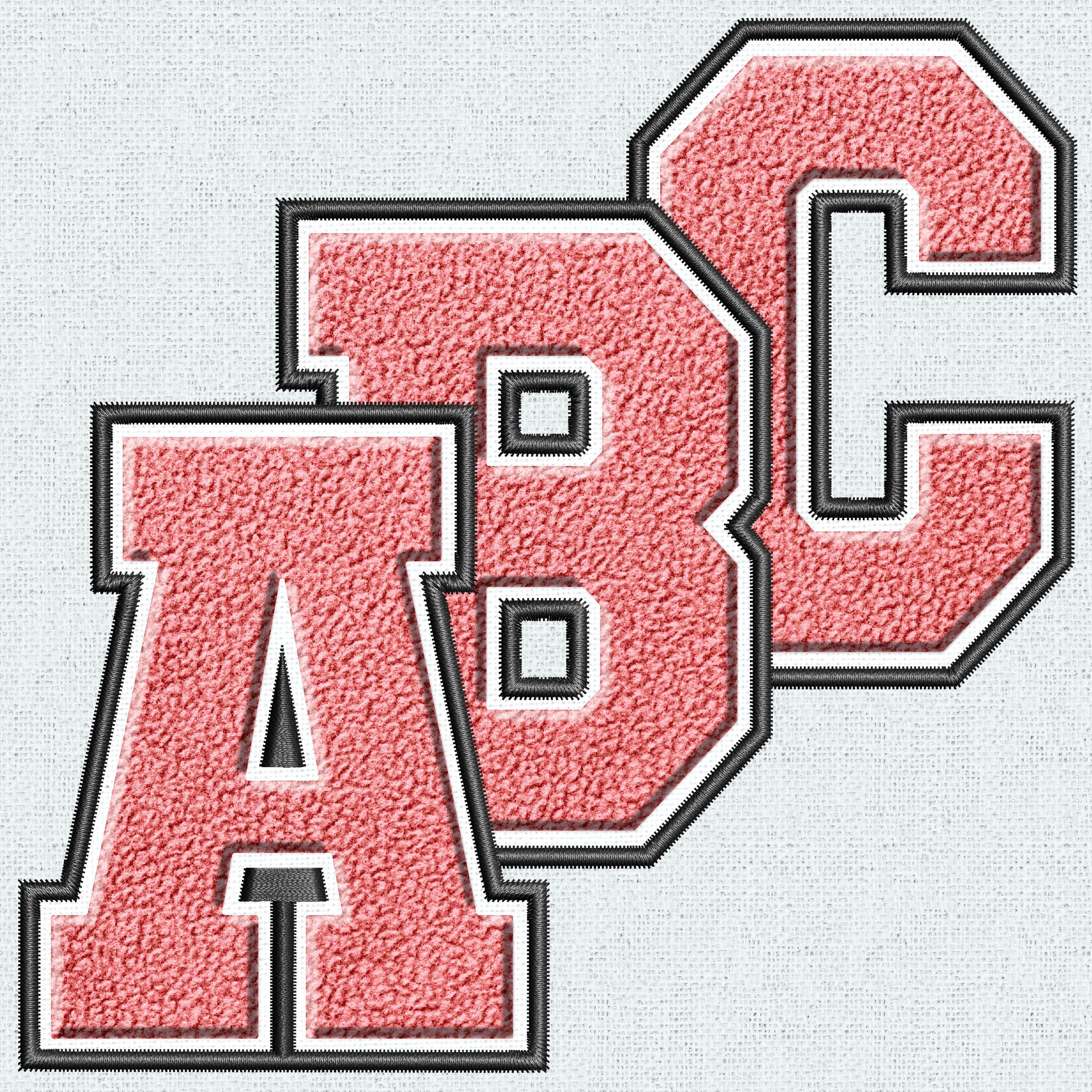 Pink Faux Embroidery Chenille Letters, Faux Chenille Patch, Faux ...