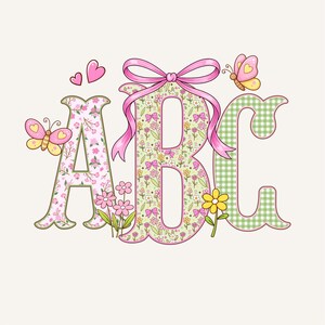 Spring Fishtail Monogram PNG, Coquette Preppy, Flower, Summer, Floral Design 4FT
