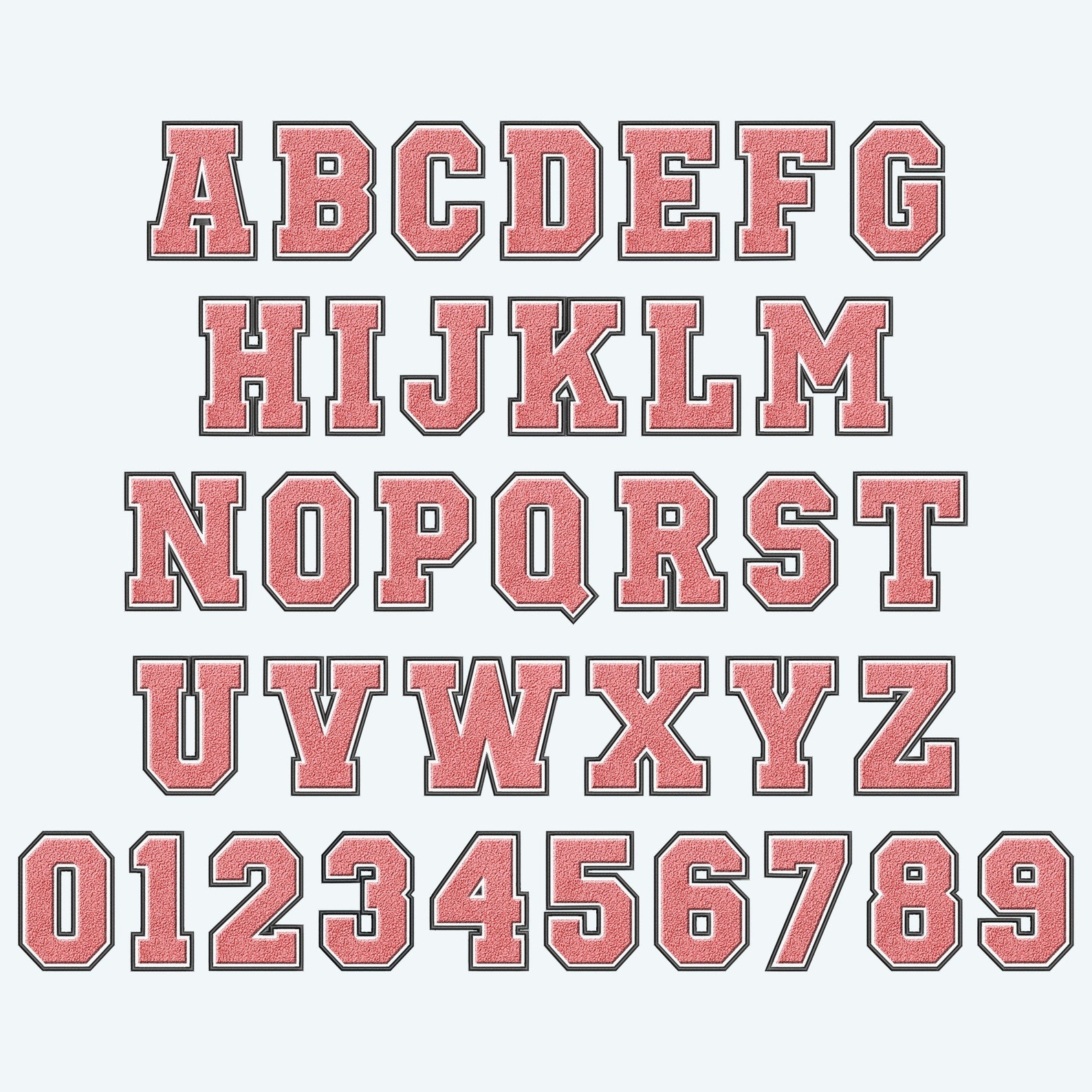 Faux Embroidery Chenille Letters BUNDLE, Faux Chenille Patch, Faux ...