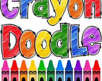 Crayon Coloring Letters & Numbers PNG, Alpha Doodle, Doodle Letters, Crayon Doodle, Sublimation, School, Back to School, Alpha Pack 99AP
