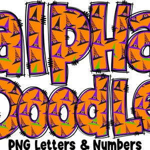 Halloween Alphabet PNG, Halloween, Halloween Day, Alpha Doodle, PNG Letters, Halloween Doodle, Sublimation, Spooky Letters, Alpha Pack 22AP