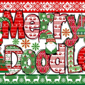 Nordic Christmas Alphabet PNG, Merry Christmas, Christmas, Alpha Doodle, PNG Letters, Christmas Doodle, Sublimation, Clipart Alpha Pack 57AP