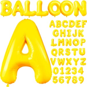 Letras PNG de globos amarillos, fondo transparente, clip art del alfabeto de globos, PNG, letras de globos amarillos, letras de globos de fiesta 1BA
