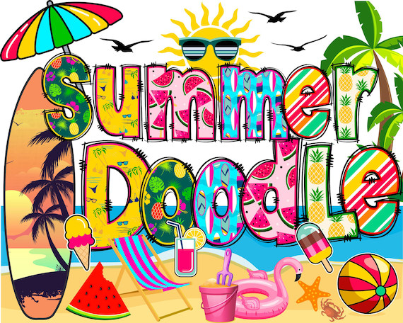 Summer Letters & Numbers PNG, Alpha Doodle, PNG Letters, Doodle Letters PNG, Summer Letters, Fruits, Beach, Summer Alpha Pack 15AP