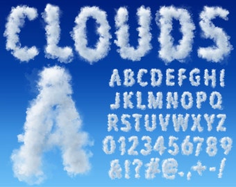 Clouds PNG Letters, Transparent Background, Clouds Alphabet Clip Art, PNG, Clouds Letters, Cloud Letters, Sky Letters, Clouds 22AT