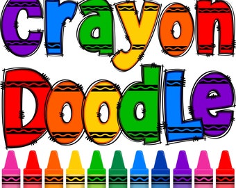 Lettere e numeri in formato PNG con pastelli a cera, Alpha Doodle, lettere PNG, lettere Doodle, pastelli a cera, sublimazione, scuola, ritorno a scuola, Alpha Pack 25AP