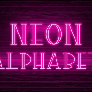Neon Glow-Effekt Alphabet PNG Clip Art Buchstaben Schriftart Sofortiger Download Dateien Pink Halo Light, Neon Pink 3N