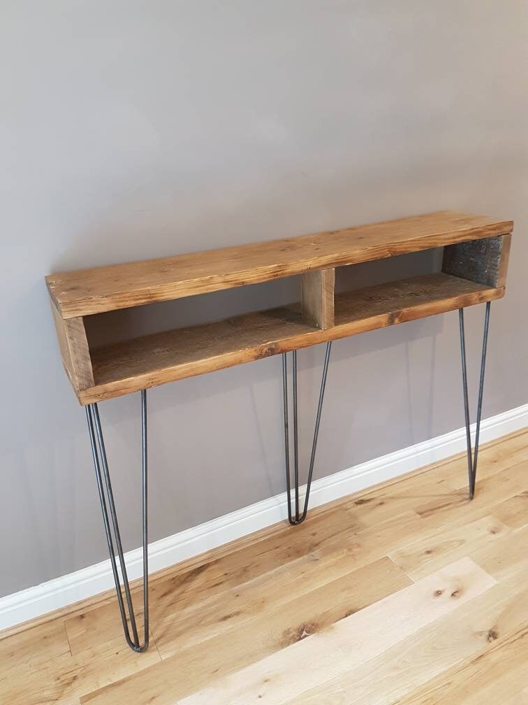 Console/ Hall table. Metal hairpin legs and scaffold board Etsy