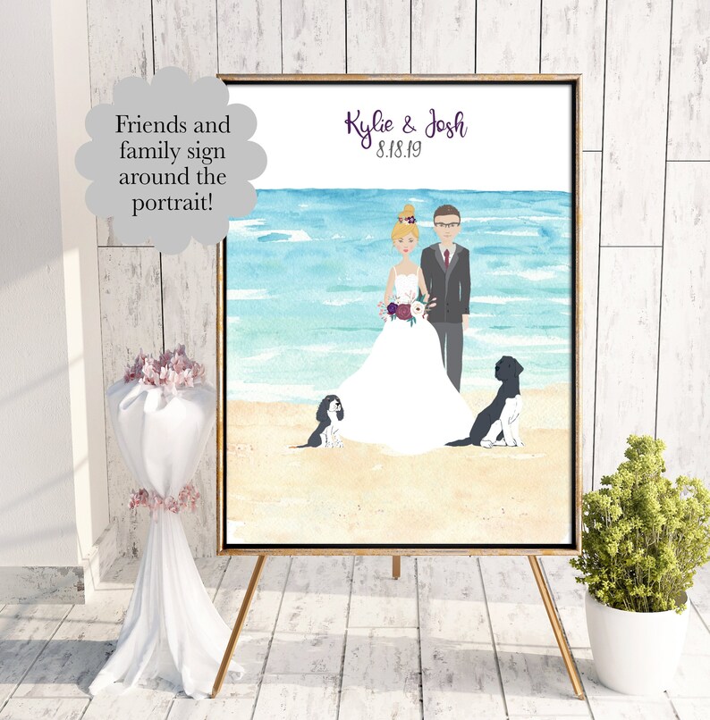 Wedding Guest Book Alternative Custom Beach Wedding Portrait Etsy