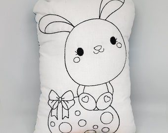 Large Easter Bunny Embroidered Doodle doll