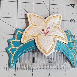 Warrior Princess Embroidered Hair Comb image 4