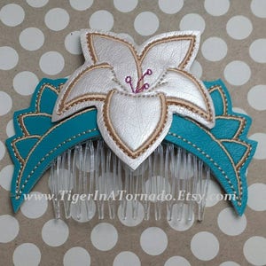 Warrior Princess Embroidered Hair Comb image 1