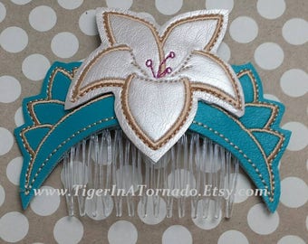 Warrior Princess Embroidered Hair Comb