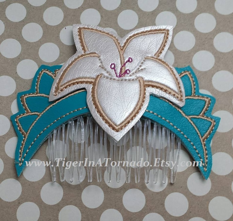 Warrior Princess Embroidered Hair Comb image 1
