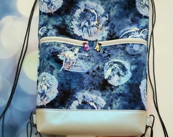 Mystical Pony Begonia Drawstring backpack