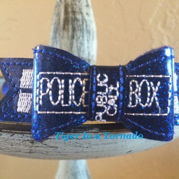 Police Box Glitter Removable Bow