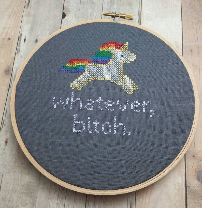 Geeky Embroidery Hoop Art Black