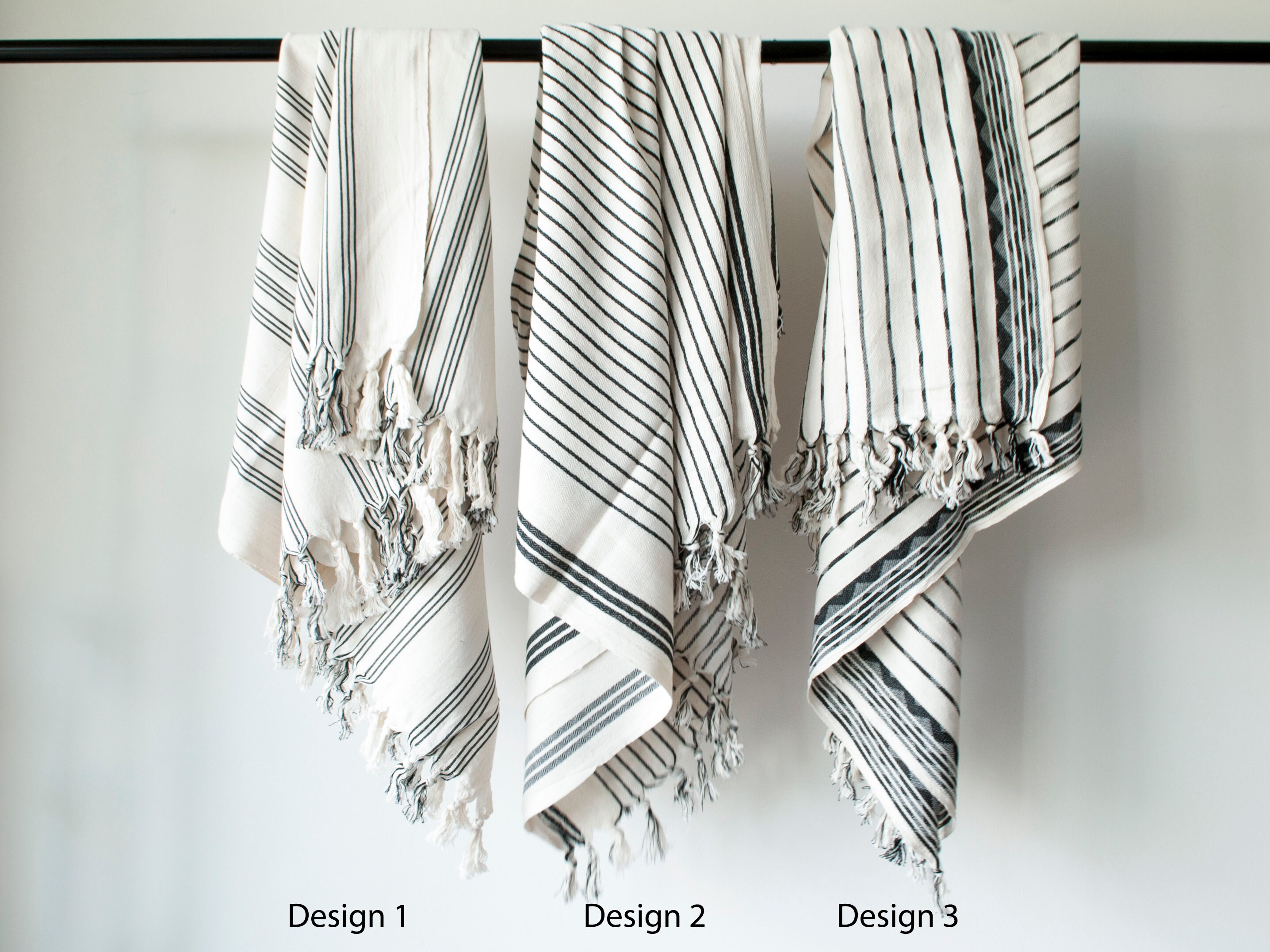 3 Boho Turkish Towel Black and White Customize Turkish Towel Etsy