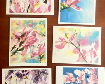 Magnolias: set of six notecards