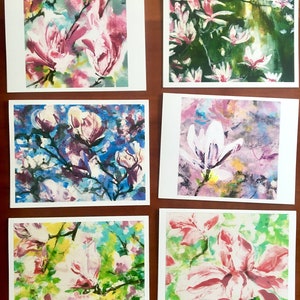 Magnolias II: conjunto de seis tarjetas