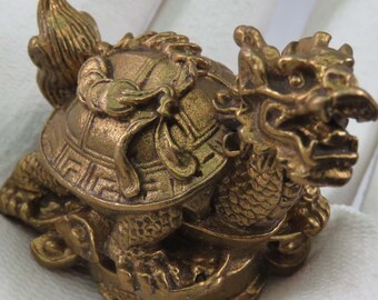 mens gift energy animal sculpture north Turtle feng shui art object bronze carry art talisman anniversary hand sculpture