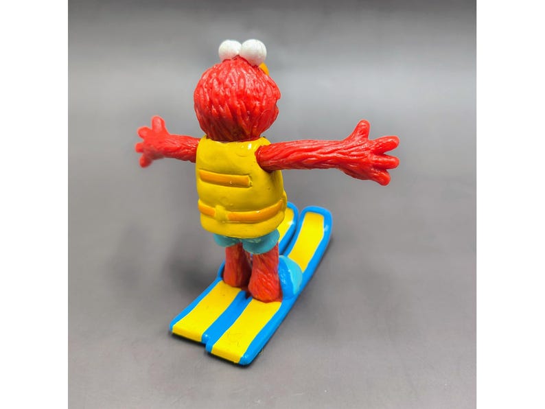 Sesame Street Elmo Water Skiing PVC Figure, 1980s Applause Beach Series ...