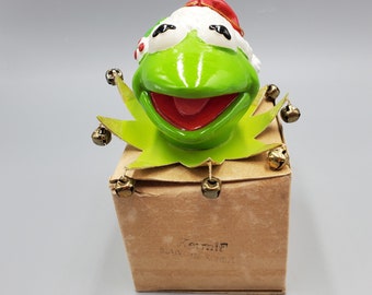 Muppets Kermit Frog Christmas Bells Ornament Sigma Tastesetter with box