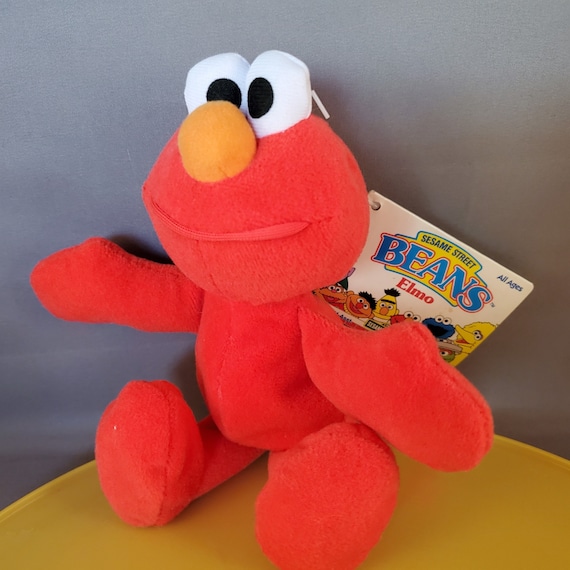 Sesame Street Elmo Bean Bag Plush Tyco Preschool 8 Inch Red Etsy