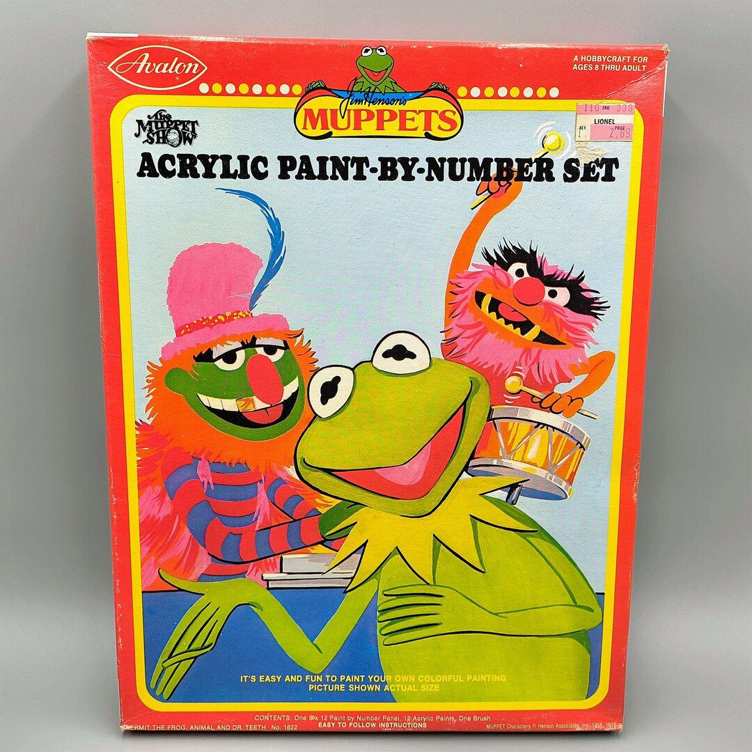 Muppet Number 0 Muppets Paint by Number Set by Avalon Dr Teeth Kermit Animal Sealed PBN ...